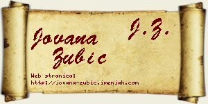 Jovana Zubić vizit kartica